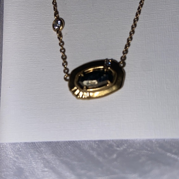 Kendra Scott Anna Short Pendant Necklace- Vintage Gold Black Pyrite - NWT - Picture 1 of 5